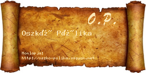 Oszkó Pólika névjegykártya